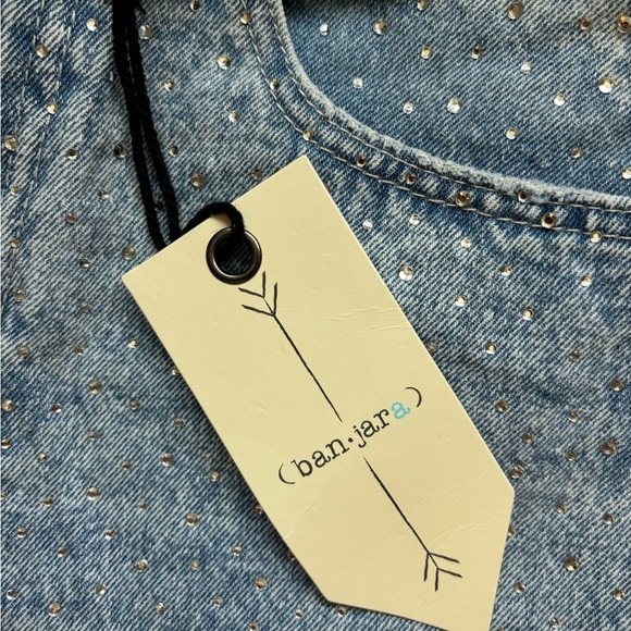 Rhinestone Denim Shorts - Picture 2 of 4